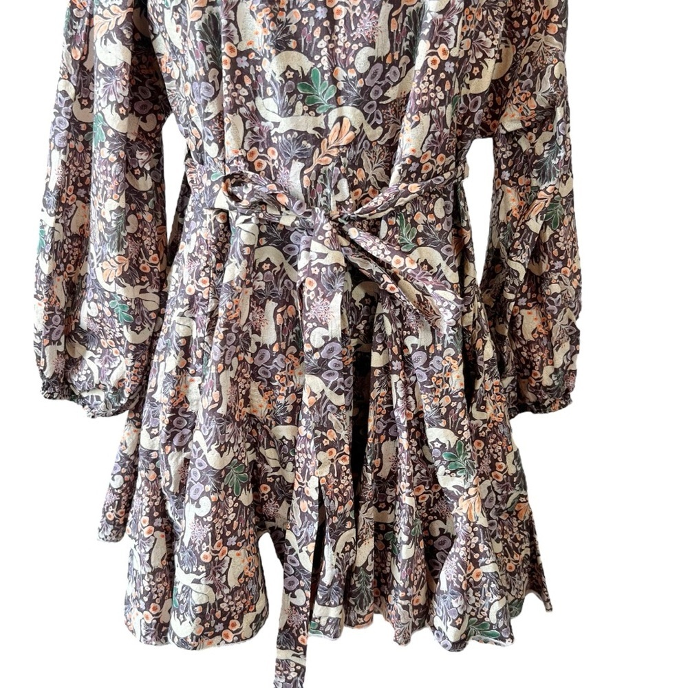 Shop the Mint Get Closer Plum Purple Fox Printed Dress View 3